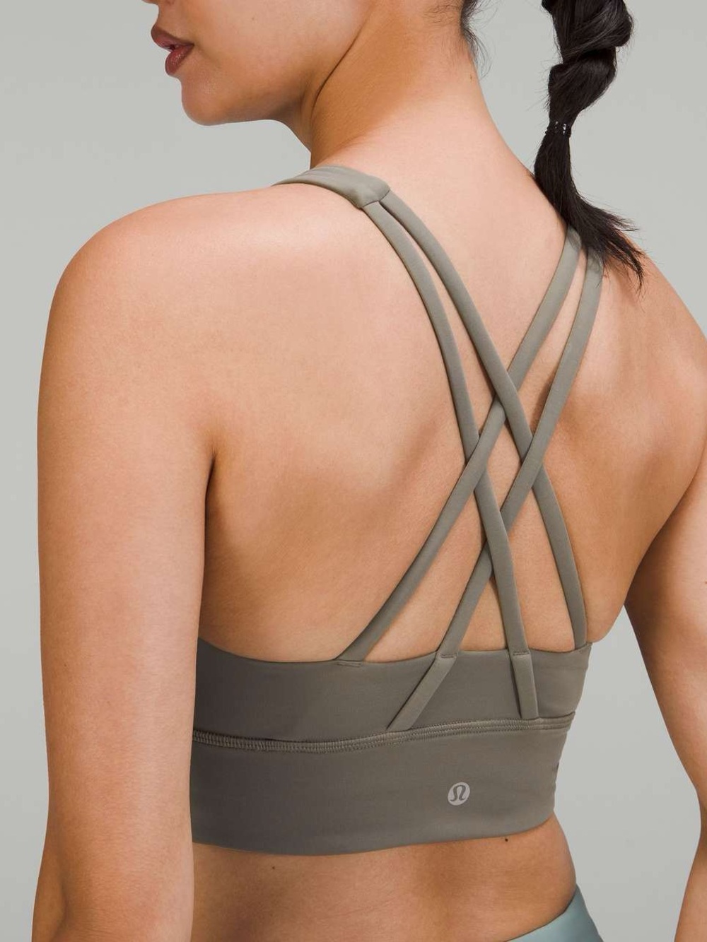 Lululemon Energy Longline Bra – Green/Khaki – Size 8